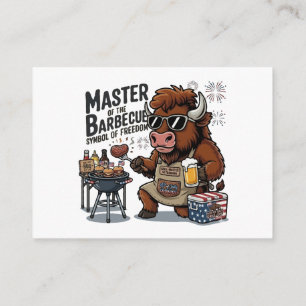Carte D'accompagnement Drôle Maître de Grill de BBQ Bison du 4 juillet