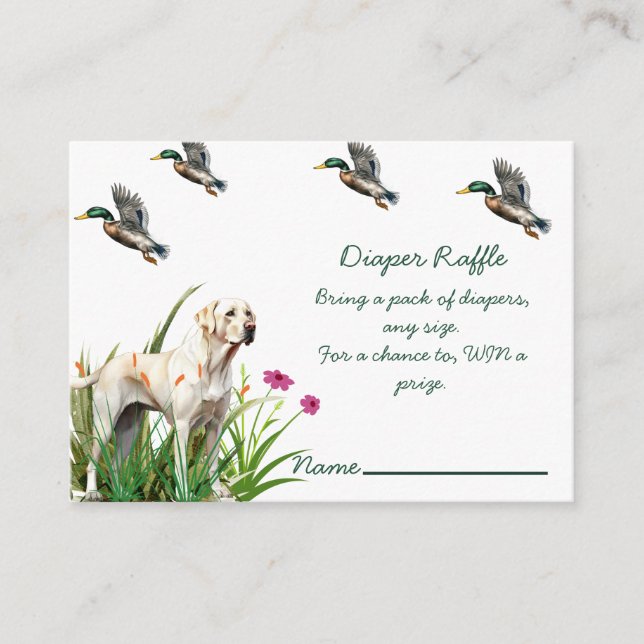 Carte D'accompagnement Duck et Labrador Baby shower Déchets Raffin (Devant)
