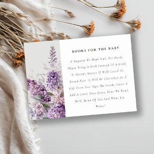 Carte D'accompagnement Dusky Lilac Cottage Floral Livres Pour Baby shower