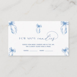 Carte D'accompagnement Dusty Blue Bow Devine Combien De Candies Jeu