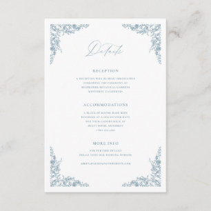 Carte D'accompagnement Dusty Blue Details Informations sur le Mariage de