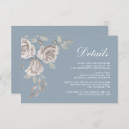 Carte D'accompagnement Dusty Blue et Dusty Rose Détails du Mariage