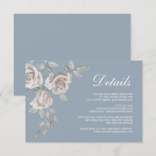 Carte D'accompagnement Dusty Blue et Dusty Rose Détails du Mariage