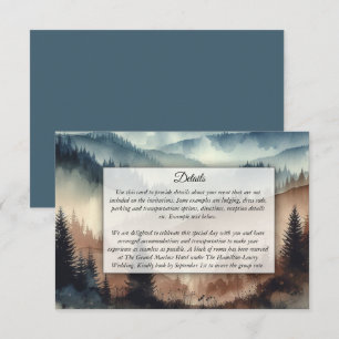 Carte D'accompagnement Dusty Blue et Mocha Montagnes Brown