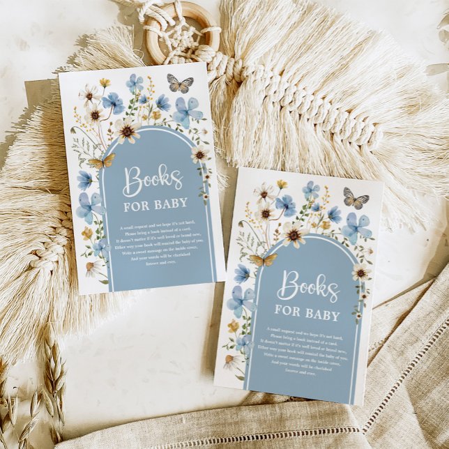 Carte D'accompagnement Dusty Blue Fleur sauvage Meadow Books for Baby Boy (Créateur téléchargé)