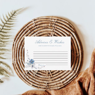 Carte D'accompagnement Dusty Blue Floral Conseils & Fête des mariées WIsh