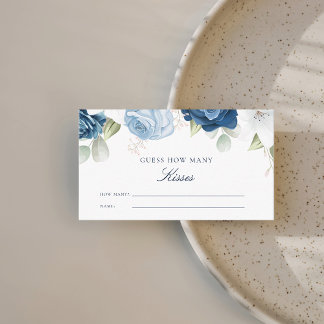 Carte D'accompagnement Dusty Blue Floral Fête des mariées Devine Combien