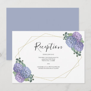 Carte D'accompagnement Dusty Blue Gold Floral Géométrique Réception de ma