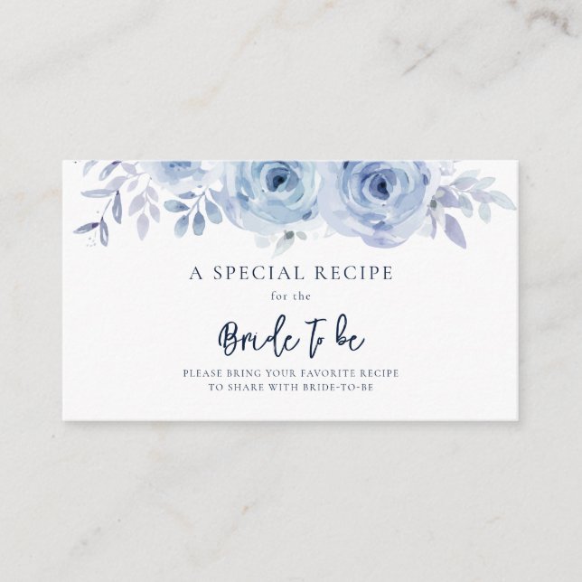 Carte D'accompagnement Dusty Blue Lilac Fête des mariées florale Recette (Devant)