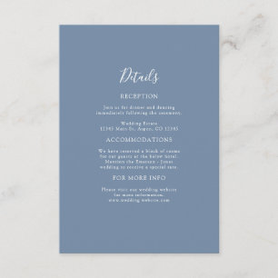 Carte D'accompagnement Dusty Blue Mariage Detail