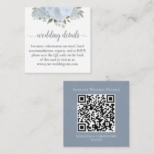 Carte D'accompagnement Dusty Blue Mariage Détails du site web QR Code