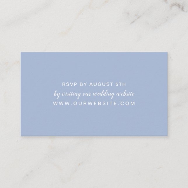 Carte D'accompagnement Dusty Blue réponse en ligne ou par email mariage R (Devant)