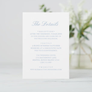 Carte D'accompagnement Dusty Blue Wreath Monogramme Mariage élégant
