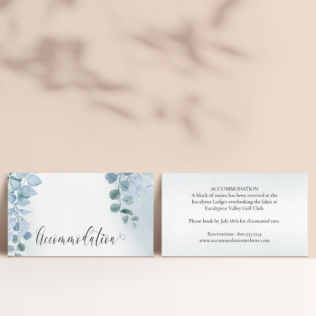 Carte D'accompagnement Dusty Eucalyptus Élégant Mariage Hébergement (Créateur téléchargé)