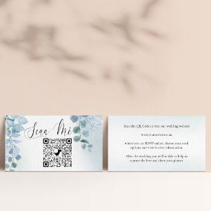 Carte D'accompagnement Dusty Eucalyptus Online RSVP QR Code Mariage