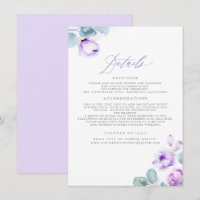 Dusty Purple Floral Détails du Mariage