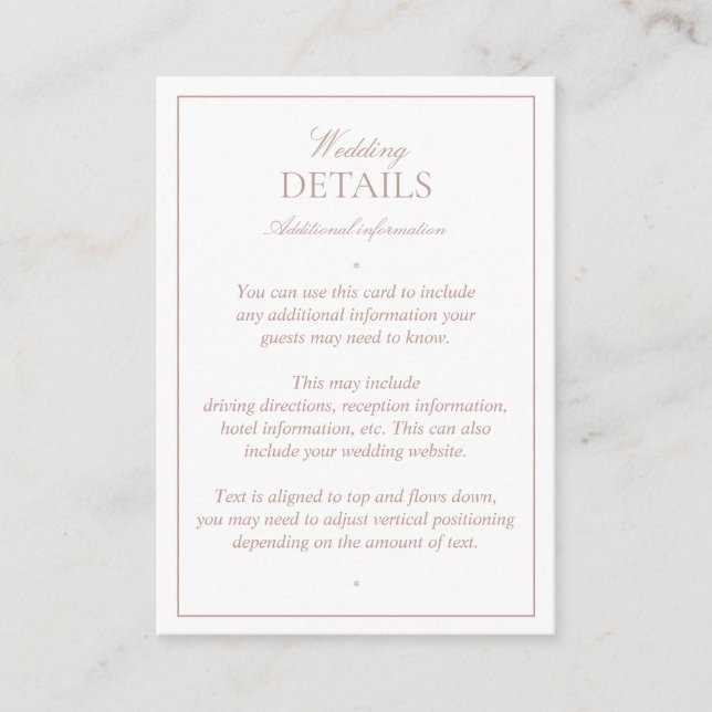 Carte D'accompagnement Dusty Rose Classic Script Monogram Détails du Mari (Devant)