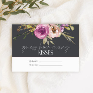 Carte D'accompagnement Dusty Rose Devinez combien de baisers jeu nuptiale