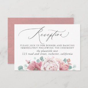 Carte D'accompagnement Dusty Rose Floral Mariage Réception