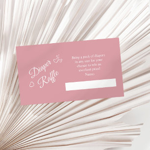 Carte D'accompagnement Dusty rose minimaliste Baby shower Déchets Raffle