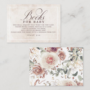 Carte D'accompagnement Earthy Shades Floral Élégant Livres Pour Bébé