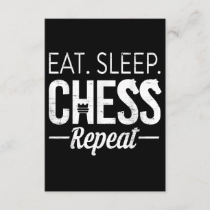 Carte D'accompagnement Eat Sleep Chess Joueur Répéter Planche Jeu Garçon 