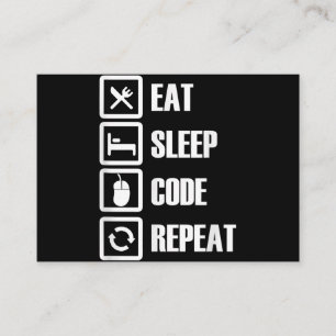 Carte D'accompagnement Eat Sleep Code Répétition Coding Programmer Ingéni