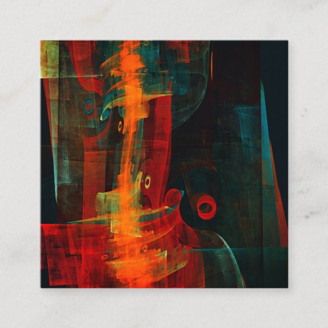 Carte D'accompagnement Eau Orange Rouge Bleu moderne Art Abstrait Motif (Devant)