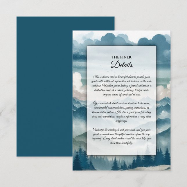 Carte D'accompagnement Échos à travers les pins bruyants (Devant / Derrière)