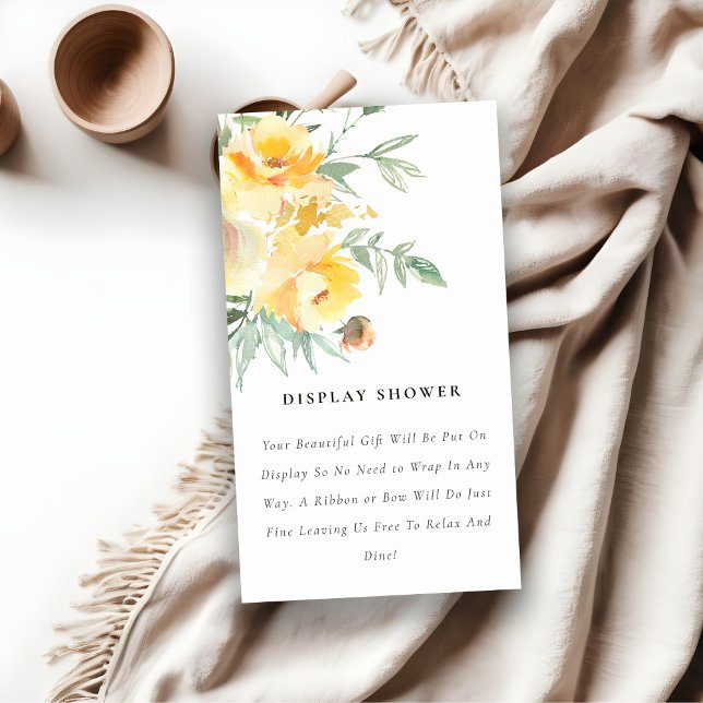 Carte D'accompagnement Écran à fleurs de rose jauneBaby shower de douche (Créateur téléchargé)