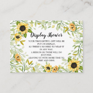 Carte D'accompagnement Écran cadeau Baby shower Sunflower d'automne