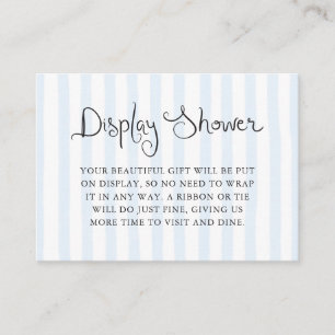 Carte D'accompagnement Écran de douche Quirky manuscrit bleu rayures