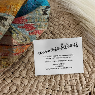 Carte D'accompagnement Écriture Décontractée moderne Hébergements Mariage