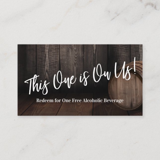 Carte D'accompagnement Écriture manuscrite Billet de boisson en fût de bo (Devant)