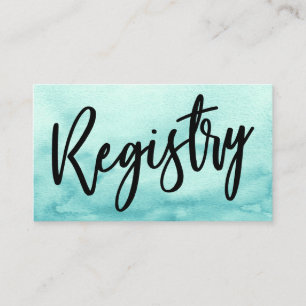 Carte D'accompagnement Écriture manuscrite décontractée Registre Turquois