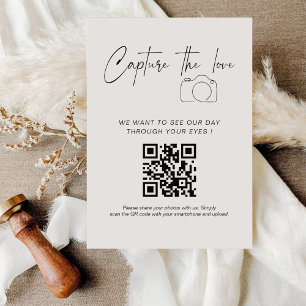 Carte D'accompagnement Écriture manuscrite moderne Capture Le code QR d'a