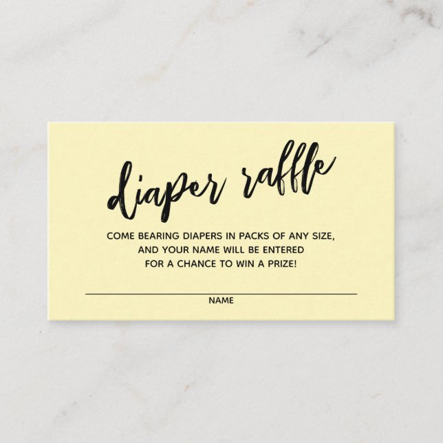 Carte D'accompagnement Écriture manuscrite Raffin Ticket Pale Jaune (Devant)