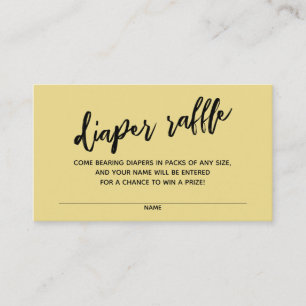 Carte D'accompagnement Écriture manuscrite Raffle Billet Garçon Jaune