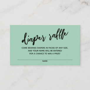 Carte D'accompagnement Écriture manuscrite Raffle Billet Vert clair