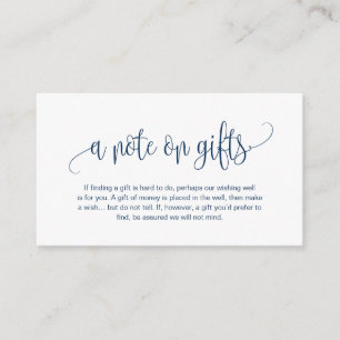 Carte D'accompagnement Écriture moderne, Navy Blue, Une note sur les cade