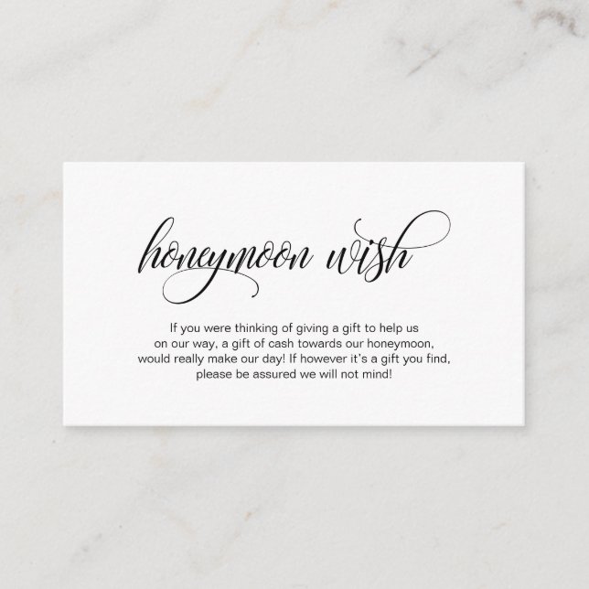 Carte D'accompagnement Écriture noire moderne et élégante Mariage de lune (Devant)