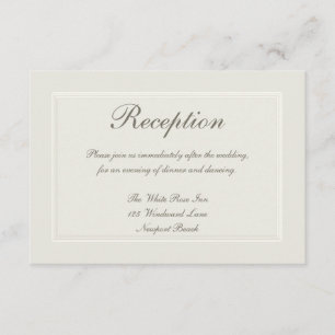 Carte D'accompagnement Ecru Dreams Mariage d'accueil traditionnel