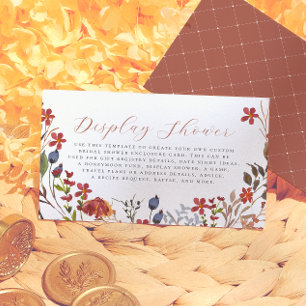 Carte D'accompagnement Éditable Élégant Fleurs Sauvages Floral Baby Showe