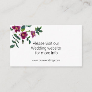 Carte D'accompagnement Eelgant rose magenta aquarelle rose florale