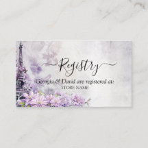 Eiffel Tower Lavender Romance Registre Mariage