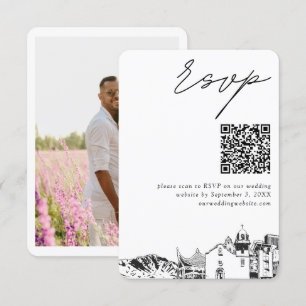 Carte D'accompagnement El Paso Mariage moderne RSVP QR Code