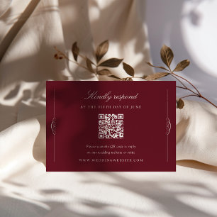 Carte D'accompagnement Élégance Intemporelle Code QR RSVP de Mariage