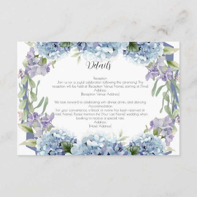Carte D'accompagnement Élégant Aquarelle de Fleurs de Ne Pas Oublier (Devant)