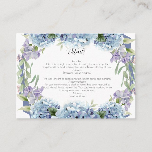 Carte D'accompagnement Élégant Aquarelle de Fleurs de Ne Pas Oublier (Devant)