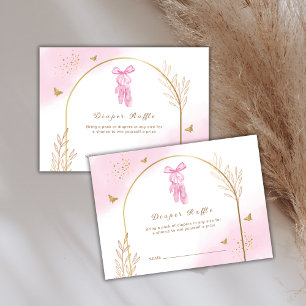 Carte D'accompagnement Elégant Arch Ballerina Diaper Baby shower Raffle